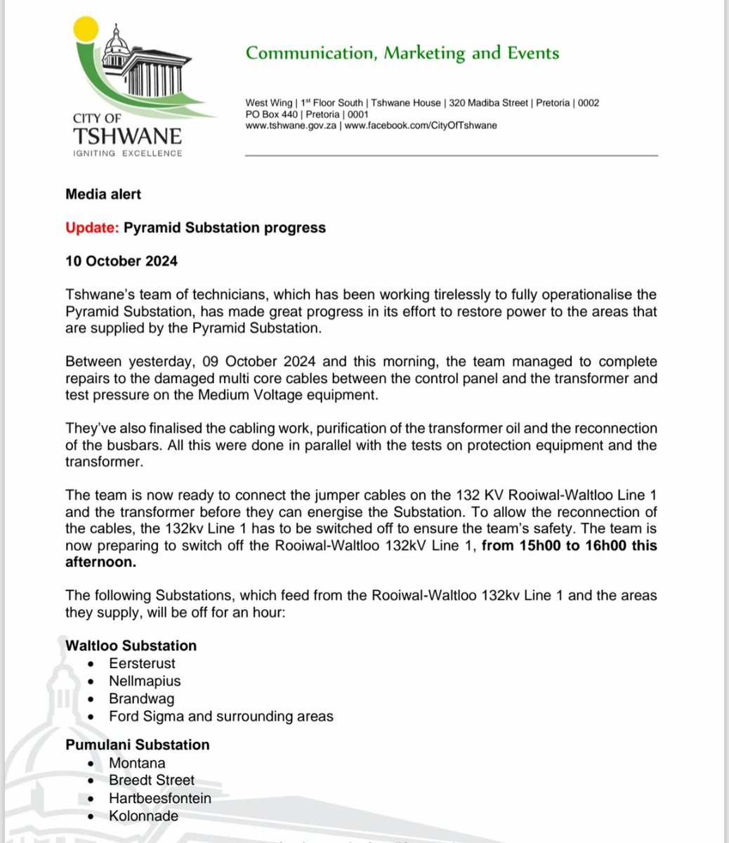 City of Tshwane tweet media