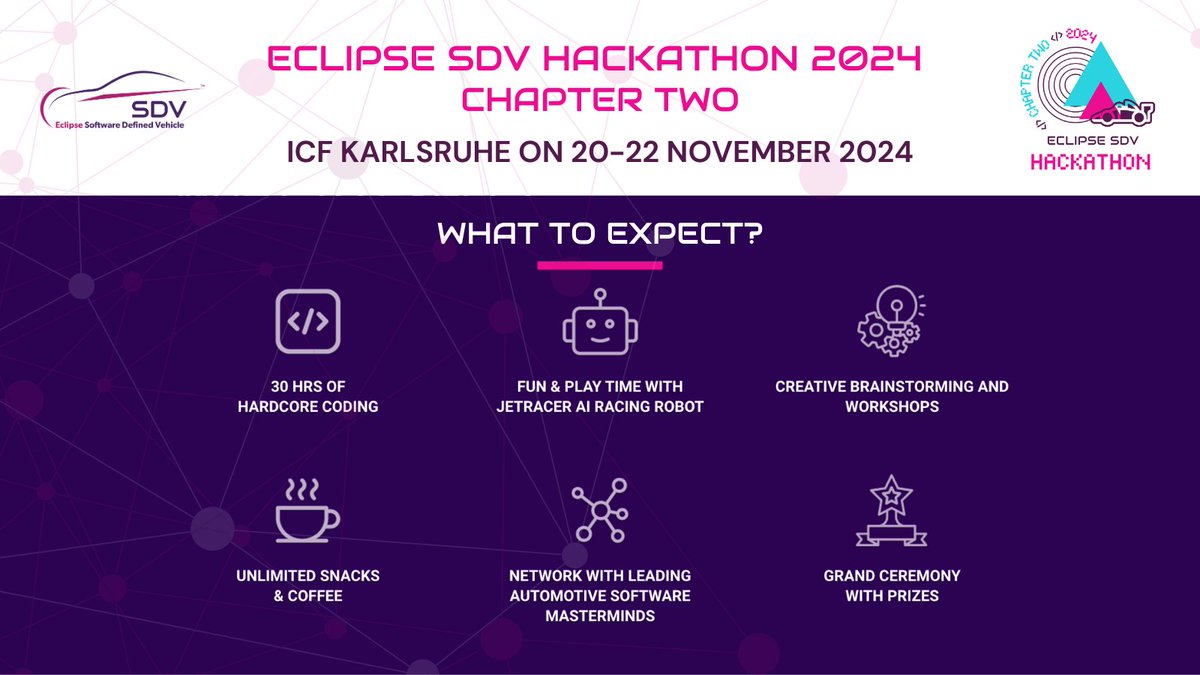 Ready for the #SDVHackathon24? 💻 Fun workshops, playtime with Jetracer AI racing robot and special prizes await you! But it’s not all fun and games... Prepare yourself for 30 hrs of coding and collaboration! Are you in? 

🚀 Register now: hubs.la/Q02R2VSK0
#SDV