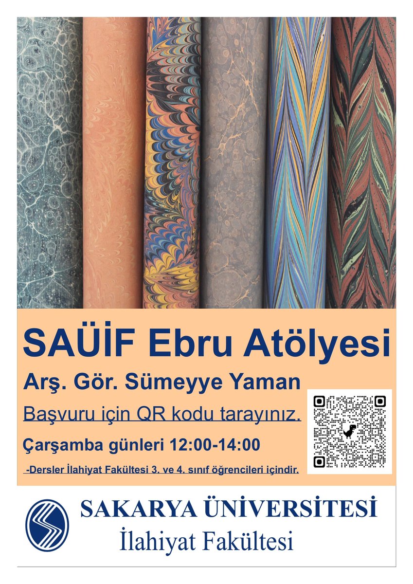 Fakültemizde, Türk İslam Sanatları Tarihi Anabilim Dalı Arş. Gör. Sümeyye Yaman tarafından Ebru dersleri verilecektir.