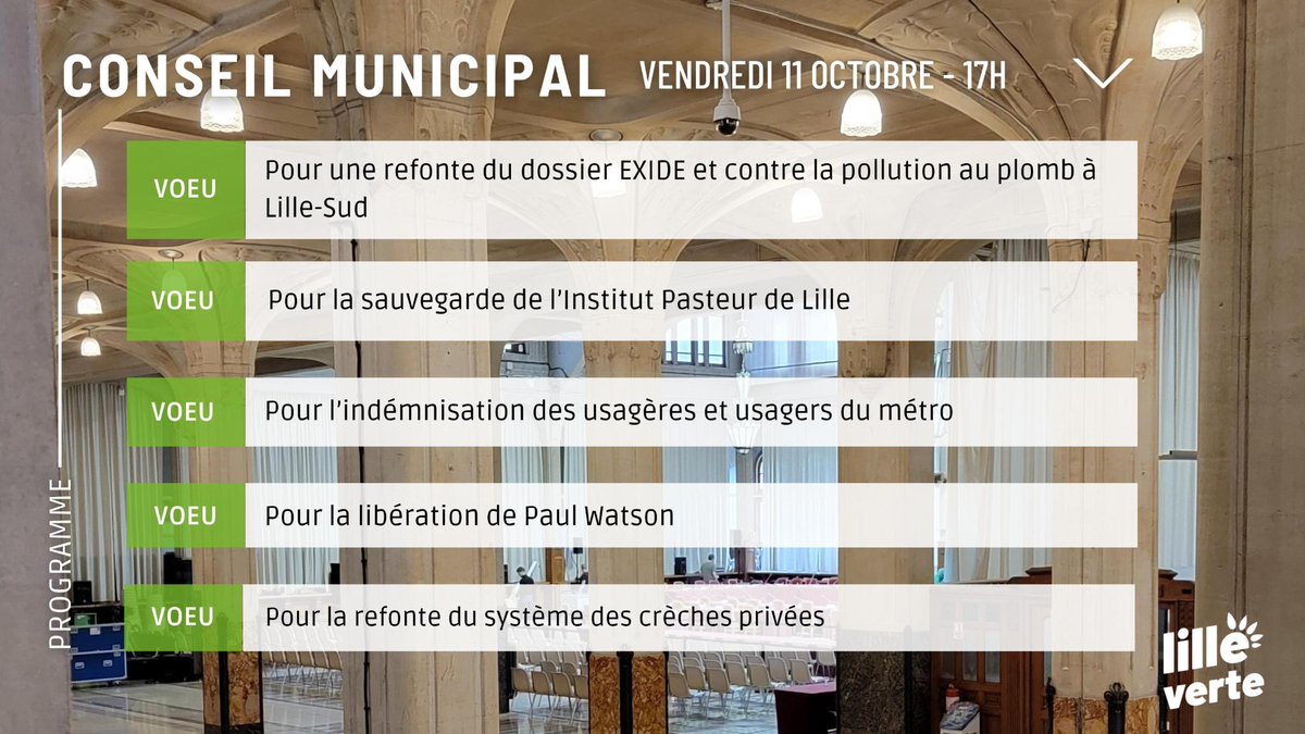 Le conseil municipal de #Lille #CMLille, c'est demain ! 

Parmi les voeux que nous porterons se trouve un voeu sur EXIDE et la pollution au plomb à Lille-Sud, sujet dont nous avons beaucoup parlé dernièrement. 

Très heureux de voir que ça avance, on vous en reparle demain 😇