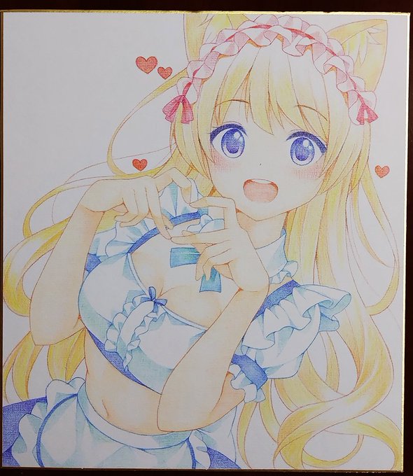 コミ1に持っていく色紙デキタ✨✨✨
写真下手過ぎてアレですが💦💦
画材:色鉛筆
サイズ:273mm×242mm 