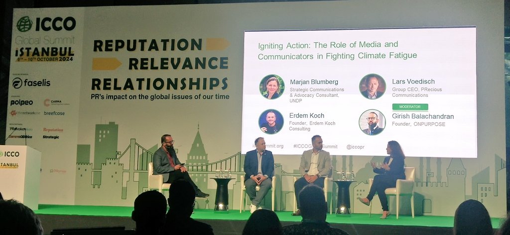 SCoRe (@scoreind) on Twitter photo At #ICCOGlobalSummit, <a href="/larsv/">Lars Voedisch</a>, CEO of <a href="/PReciousComms/">PRecious Comms</a> & <a href="/erdem_koch/">Erdem Koch</a>, Founder of Erdem Koch Consulting, stressed the need for urgent climate action. They highlighted the role of communications urging us to meet people where they are & act now despite the system's challenges.
<a href="/ICCOpr/">ICCOpr</a> At #ICCOGlobalSummit, <a href="/larsv/">Lars Voedisch</a>, CEO of <a href="/PReciousComms/">PRecious Comms</a> & <a href="/erdem_koch/">Erdem Koch</a>, Founder of Erdem Koch Consulting, stressed the need for urgent climate action. They highlighted the role of communications urging us to meet people where they are & act now despite the system's challenges.
<a href="/ICCOpr/">ICCOpr</a>
