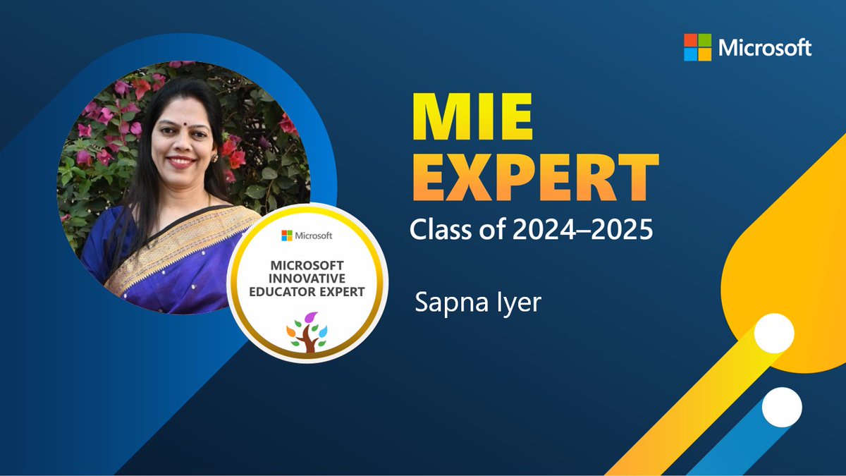 📷📷#MicrosoftEdu #MIEE #mieexpert2024 📷📷📷 Excited to continue my journey as a Microsoft Innovative Educator Expert for 2024-2025, since 2018!   #EducationInnovation.  <a href="/MicrosoftEDU/">Microsoft Education</a> <a href="/sdelafosse/">Sonja Delafosse</a> <a href="/ChhillarManju/">Manju Chhillar</a> @manoharsuba <a href="/Sarav1904/">𝑺𝒂𝒓𝒂𝒗𝒂𝒏𝒂𝒏</a>

📷
