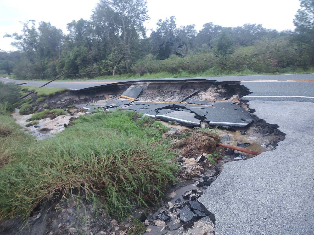 ROAD DESTROYED: Part of a Pasco County road was left in pieces after Hurricane Milton tore through Florida

MORE STORM DAMAGE PHOTOS: bit.ly/4eD6IWX