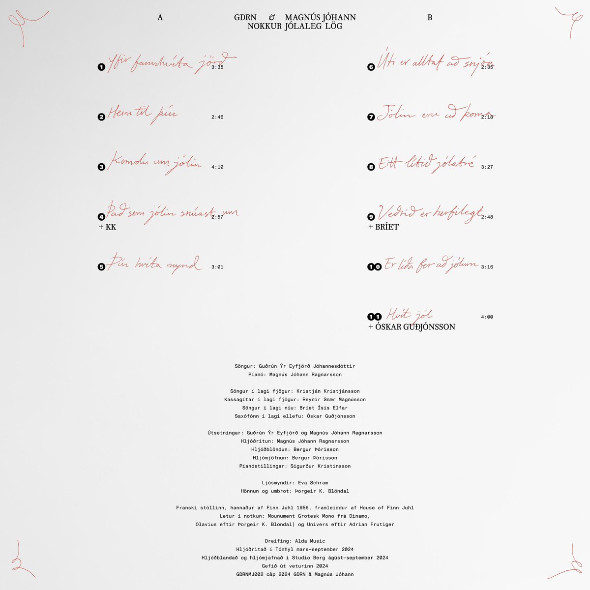 Við Magnús Jóhann kynnum með stolti ,,Nokkur jólaleg lög”!

Hljómplatan verður gefin út þann 22. nóvember og á plötunni verða góðir gestir.

Forsala á vínyl plötum og tónleikar verða tilkynntir á morgun!