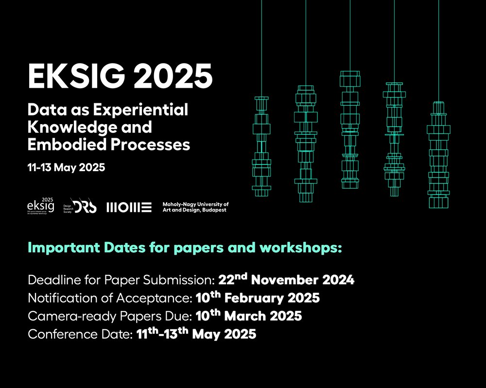 Just under a month left to submit papers and workshop submissions to EKSIG2025! More information about the conference and how to submit can be found at this link: designresearchsociety.org/events/call-fo…