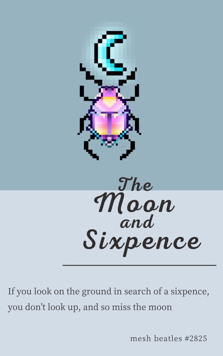 🌌 If you look on the ground in search of a sixpence, you don't look up, and so miss the moon.

🐞 #MeshBeatles explore the fusion of Ordinals and art right here."🌀✨

#meshspirits #MeshBeatles #OrdinalsNFT #Ordinals #CryptoArt