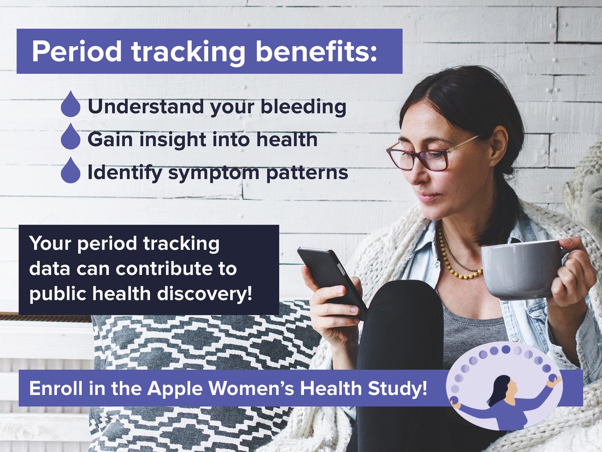 Apple Women's Health Study (@applewomens) on Twitter photo Every person experiences their menstrual cycle differently. Here are some benefits of tracking your period:
<a href="/HarvardChanSPH/">Harvard T.H. Chan School of Public Health</a> Every person experiences their menstrual cycle differently. Here are some benefits of tracking your period:
<a href="/HarvardChanSPH/">Harvard T.H. Chan School of Public Health</a>