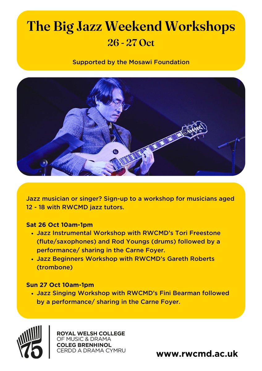 Free Jazz workshops!
Sign up here:  forms.office.com/e/qGDMLmSg76