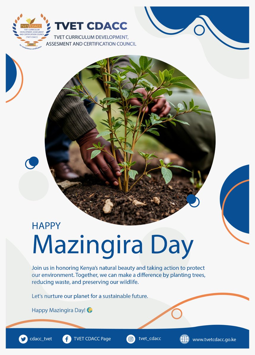 cdacc_tvet's tweet image. As we celebrate Mazingira Day, let us take a moment to reflect on our collective responsibility to protect and preserve our environment.

Wishing you all a Happy Mazingira Day!