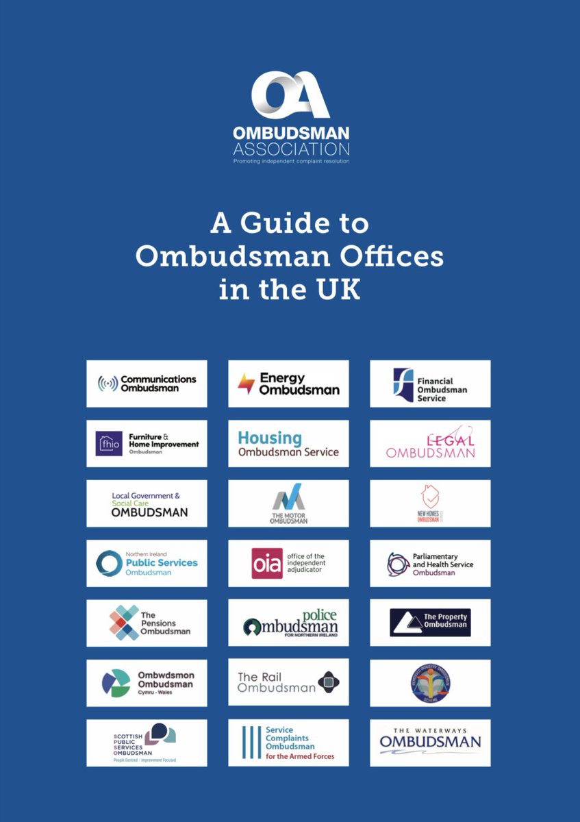 ❗️New Resource Alert❗️

We’ve just published a ‘Guide to Ombudsman Offices in the UK’ 📝

Learn about Ombudsman schemes, navigate the complaints process and find the right support 

🔗 Check it out: ombudsmanassociation.org/news/guide-omb…

#OmbudsDay2024 #OmbudsGuideUK