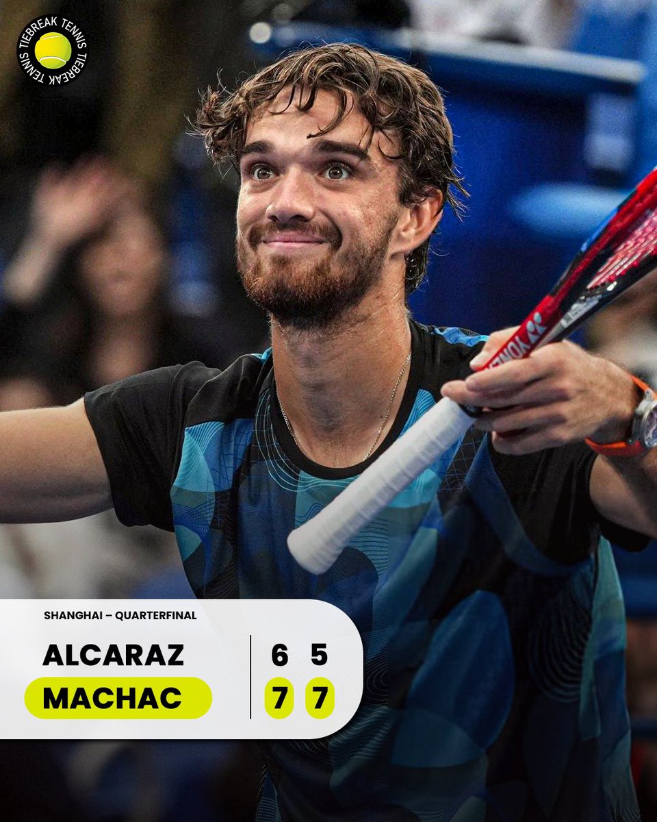 tiebreaktennis_'s tweet image. UN. REAL. MACHAC. 🤯🇨🇿

📸Getty 
#machac #tomasmachac #rolexshanghaimasters #atptour #alcaraz #tiebreaktennis