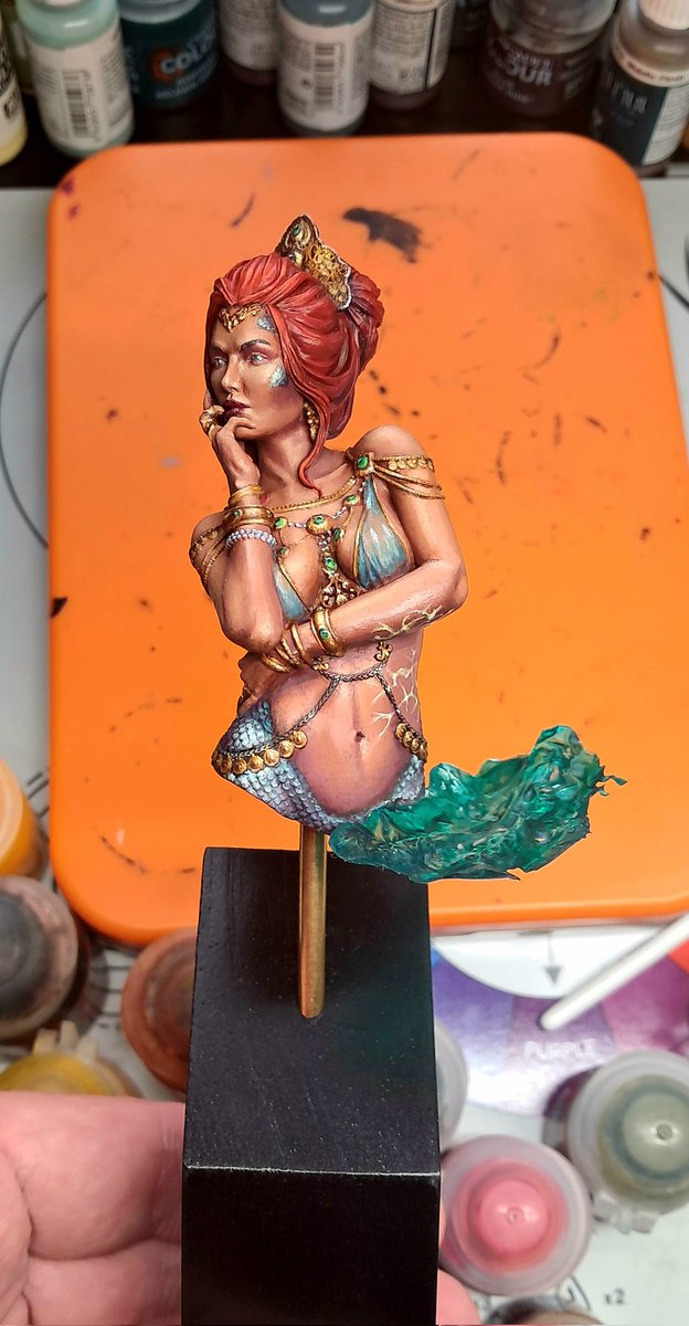 SamiUusitalo's tweet photo. My mermaid version of Wuzalka from @WarhogP 

#miniaturepainting #IgnisArt https://t.co/gtALvZHvSA