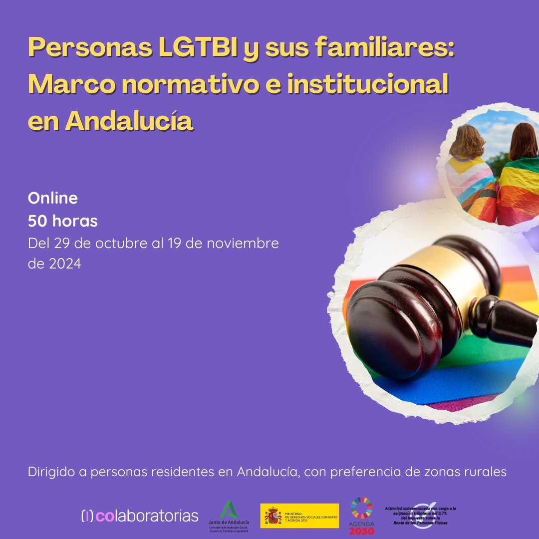Colaboratorias's tweet photo. 📢Sensibilizar y educar teniendo en cuenta la diversidad sexual es NECESARIO. No permitamos retrocesos.
Apúntate a nuestro curso  online y construyamos un futuro libre de discriminaciones. 
✍️Formulario curso1: https://t.co/2B8EiCYUOF
✍️Formulario curso2: https://t.co/EHOFMkA4xW

#LGTBI #DerechosHumanos