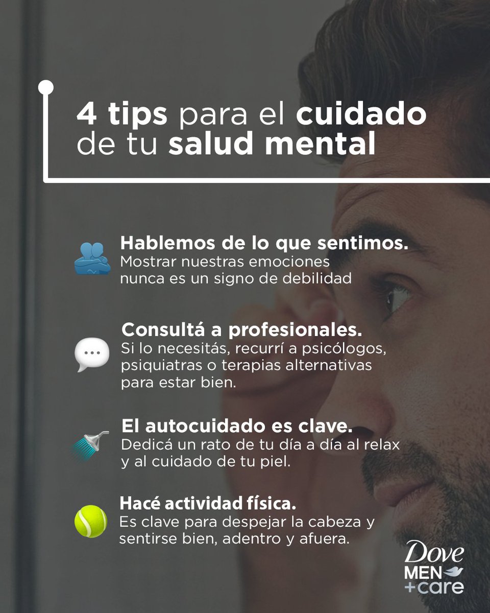 📋 ¿Sabías que el 40% de los hombres no realizó en su vida una consulta psicológica o psiquiátrica?

El cuidado va más allá de la piel. En el Día Mundial de la Salud Mental, te compartimos 4 tips para un bienestar integral ❤️‍🩹 #SentíElCuidado