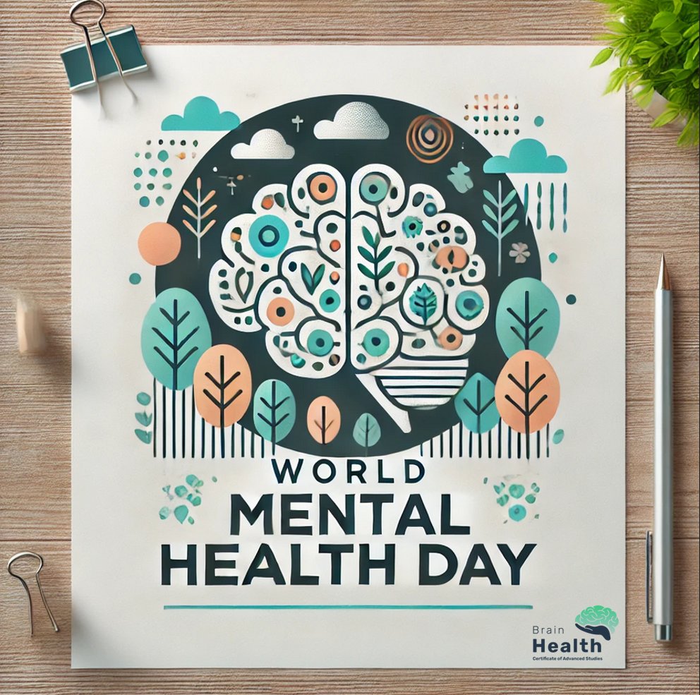 CASBrainHealth's tweet image. Today, on World Mental  Health Day, let&apos;s take a moment to prioritize our well-being. Remember  to care for your mind, just as you would for your body. 🤗