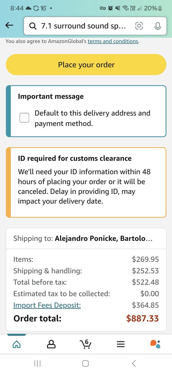 ponicke's tweet photo. Que paso #Amazon ? Donde quedaron tus $5 dolares de envío a #Argentina ? Mismo producto con solo días de diferencia https://t.co/jh11GK8rqc