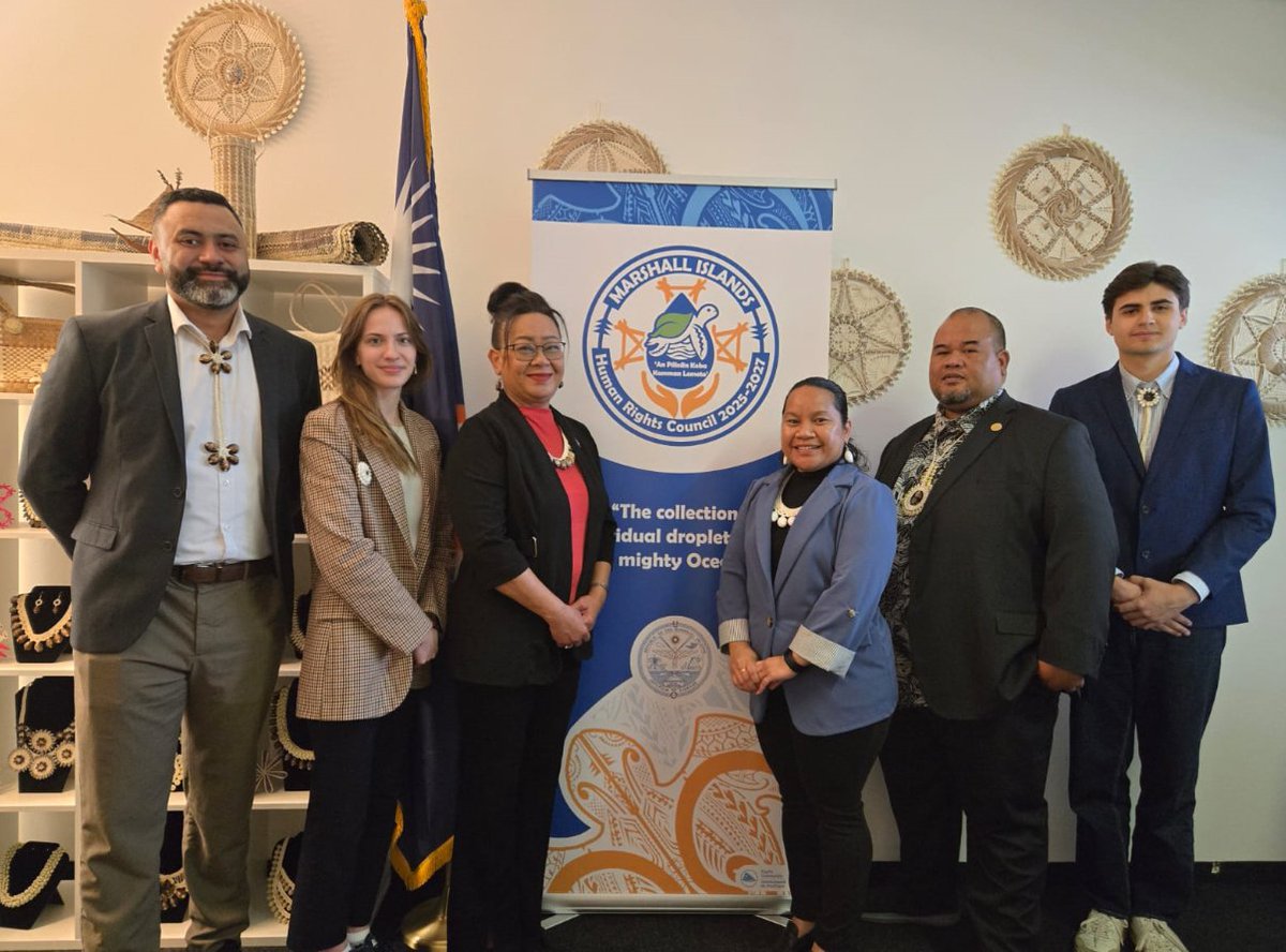 Marshall Islands Permanent Mission in Geneva (@rmigeneva) on Twitter photo The Republic of the Marshall Islands is proud to announce its election to the <a href="/UN_HRC/">UN Human Rights Council</a> for the term 2025-2027 🇲🇭
Congratulations to all newly-elected members of the Council and our sincere thanks to all delegations for their support during the election process. The Republic of the Marshall Islands is proud to announce its election to the <a href="/UN_HRC/">UN Human Rights Council</a> for the term 2025-2027 🇲🇭
Congratulations to all newly-elected members of the Council and our sincere thanks to all delegations for their support during the election process.