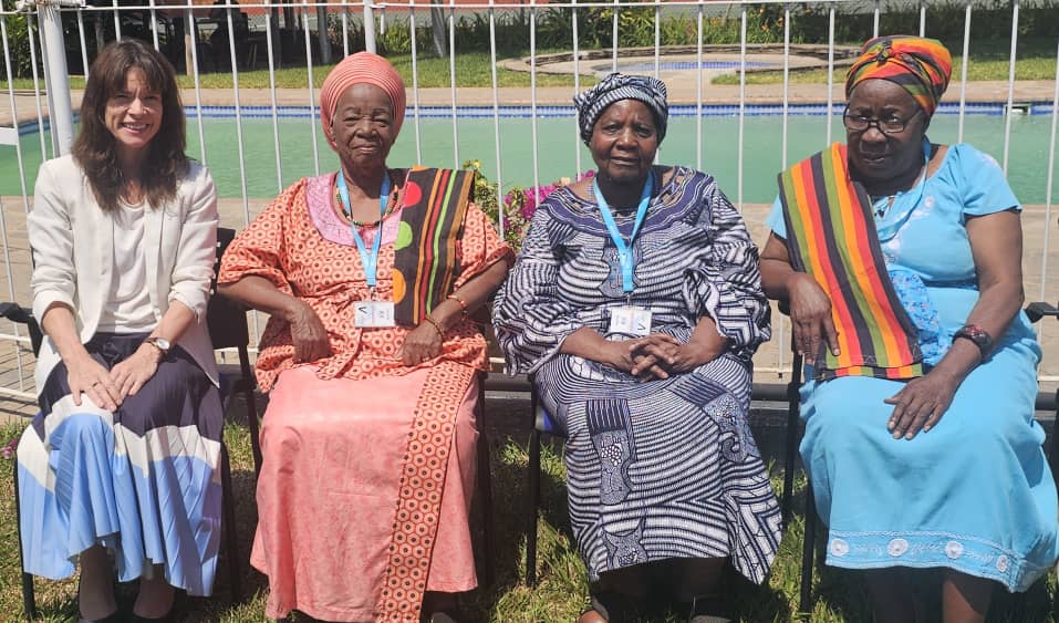 What a privilege to meet Zambian freedom fighters Lilly Moonze, Bessy Nyoni Chanda and Betty Chilunga. We learn from history. #Zambia@60