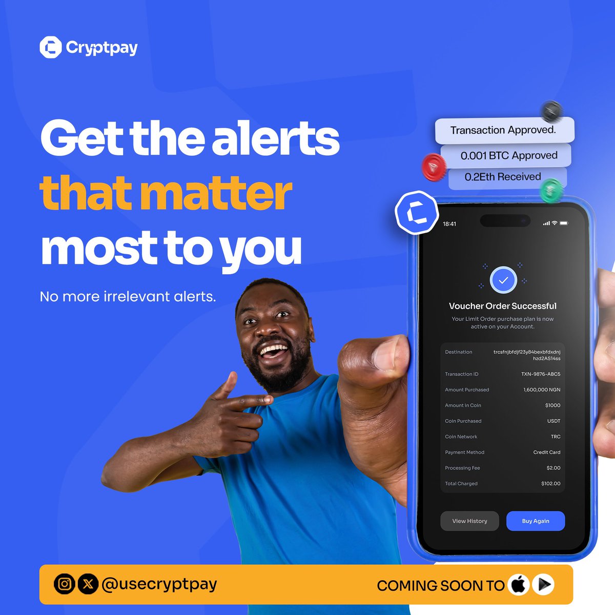 UseCeller's tweet photo. Customize your alerts so you’re always in the know.
#crypto #usecryptpay https://t.co/qDXg7bT2OE