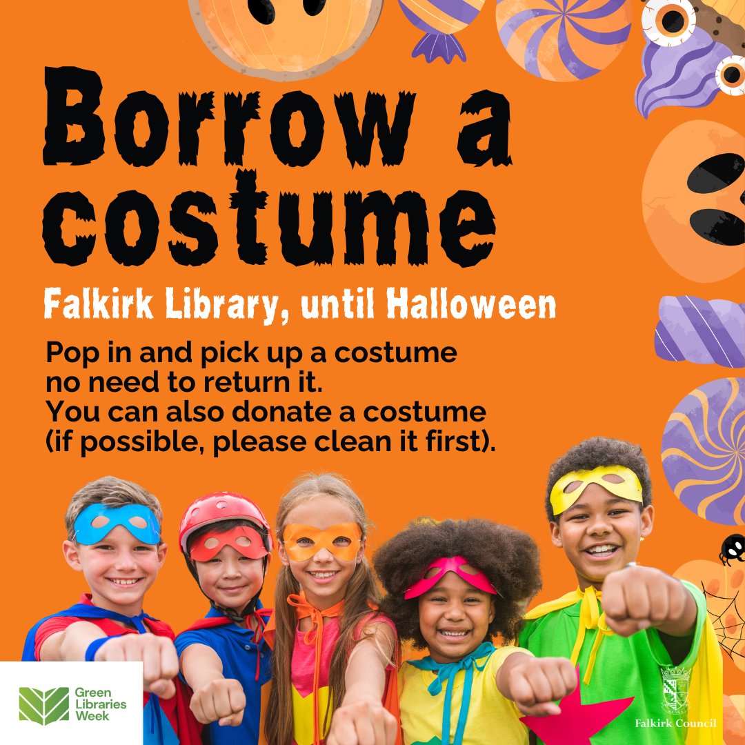 🎃Falkirk Library has donated costumes available to take away in time for Halloween