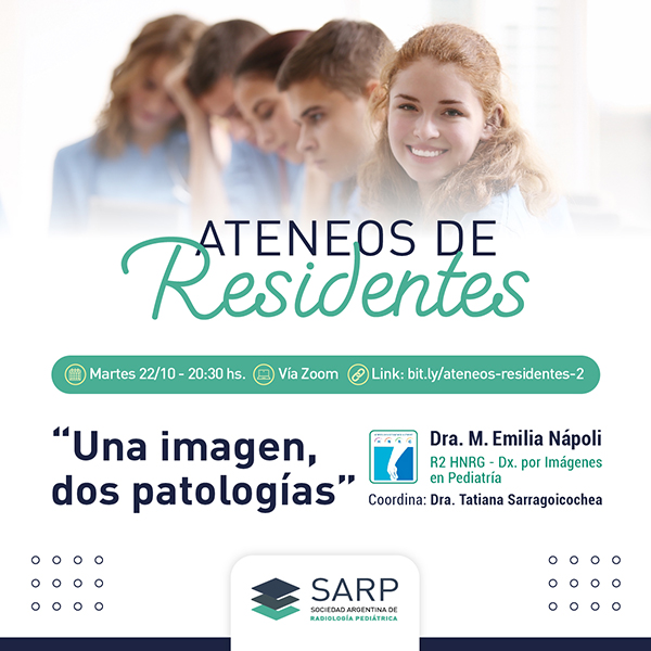 sarpargentina's tweet image. 👏 ¡Ya llega el 2do. encuentro de los Ateneos de #Residentes de la SARP!

👩‍⚕️Presenta: Dra. M. Emilia Nápoli
👩‍⚕️Coordina: Dra. Tatiana Sarragoicochea
📅Martes 22/10- 20:30 hs.
💻Vía Zoom
👉Link de acceso bit.ly/ateneos-reside…
Meeting ID: 869 5442 2787 - Passcode: 086833