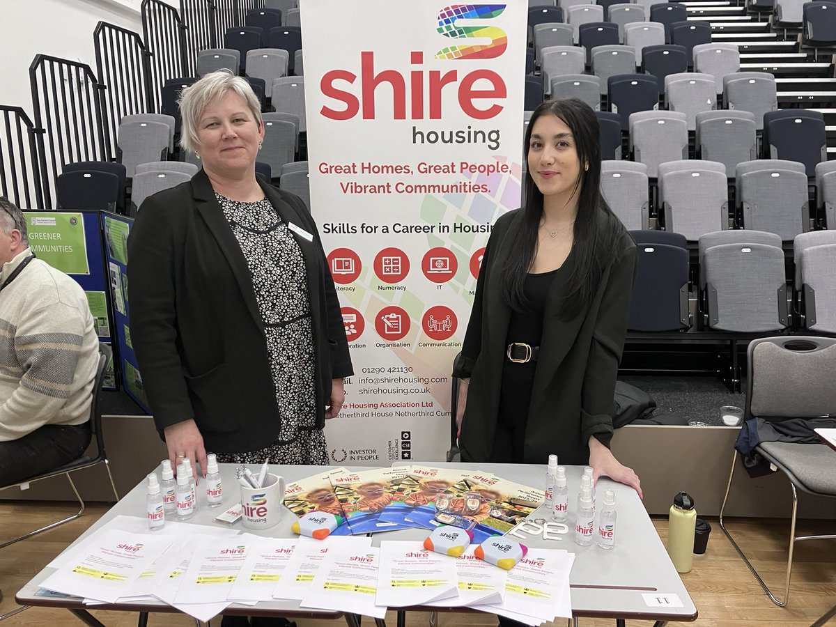 Today Claire and Amy have been supporting @EACrobertburns careers event.  Thanks to all the young people who came to talk to us.