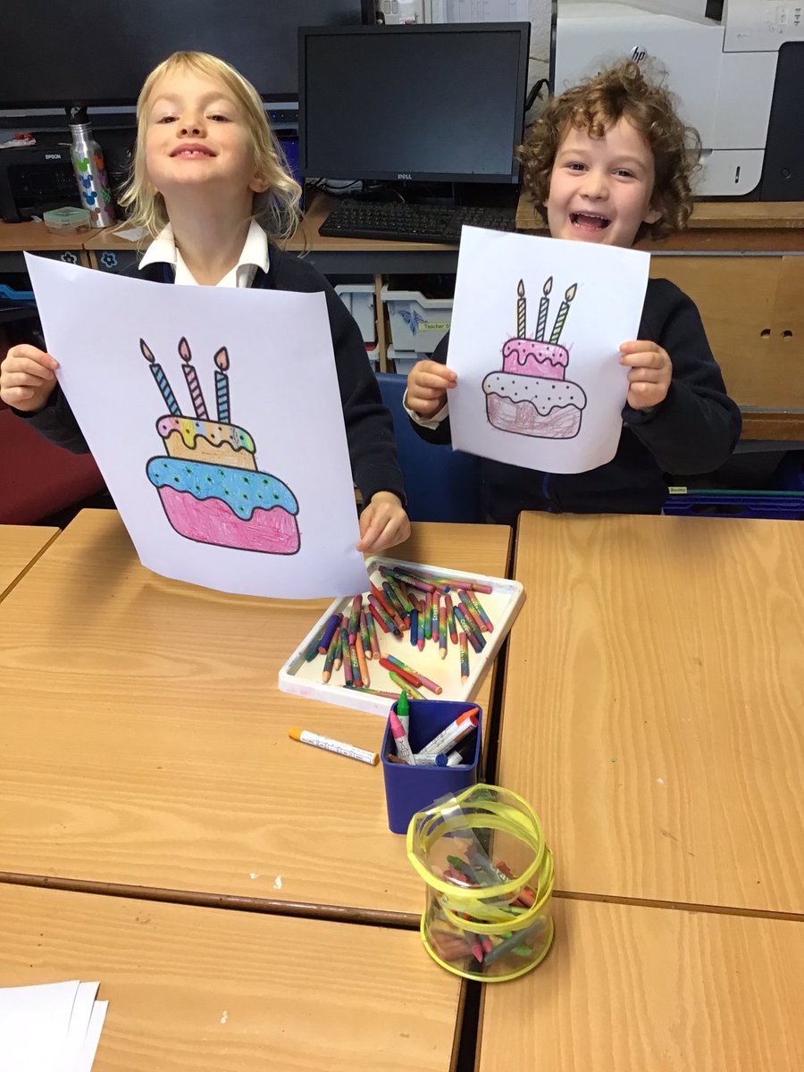 ECSPrep's tweet image. Reception helping Mrs Cope to celebrate her birthday today in Art.