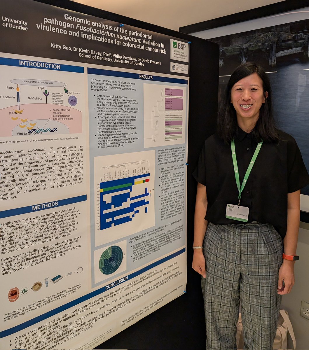 davey_kevin's tweet photo. Dr Kitty Guo presenting her poster at The British Society of Periodontology and Implant Dentistry Conference 2024, in Newcastle. @BSPerio @DundeeDental @dundeeuni #BSP #BSP2024 #Perio #Periodontology #microbiology https://t.co/vmAoQXwdp4