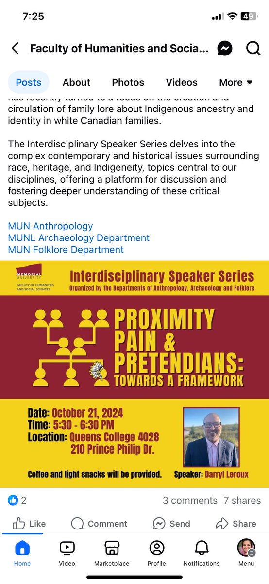 BethRaeJ's tweet photo. @memorialhss you should consider canceling and rescheduling this talk with someone appropriate 
#NotImpressed #DecolonialLove #Accountability #Pretendianism #ColonialViolence https://t.co/SZRaWf9UdD