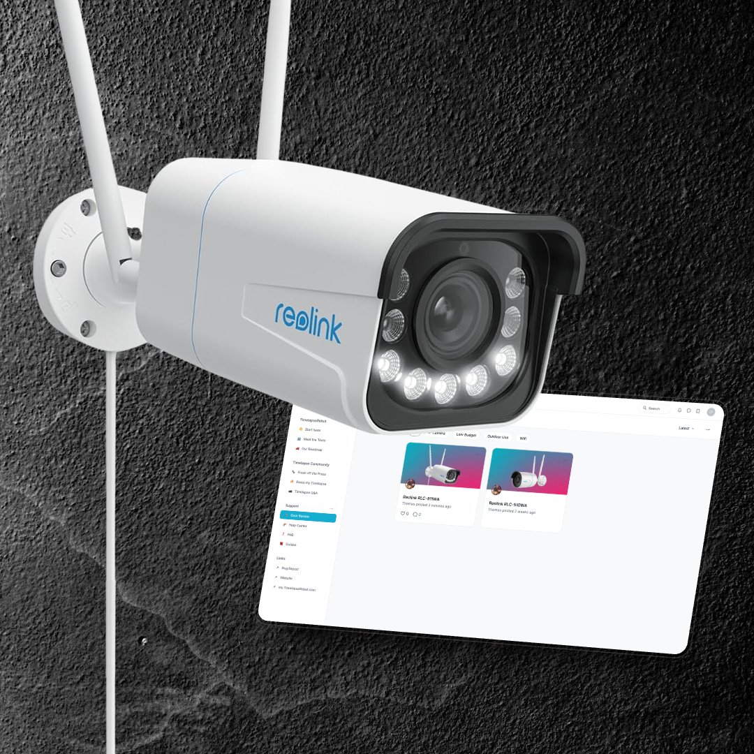 TimelapseRobot's tweet photo. We just tested the Reolink RLC-811WA! Affordable, versatile, and with a zoom feature. Check the full review here: https://t.co/eQ9pkuMF5L 📷✨ https://t.co/HrSXG8GqeO