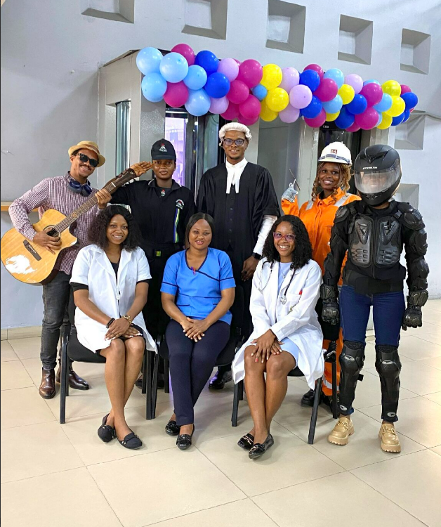 PolarisBankLtd's tweet photo. We’re keeping the #CustomerServiceWeek celebrations alive at Polaris Bank! 🎉 Yesterday, we dressed as our ‘first career dreams,’ and now it’s your turn: If you weren’t in your current profession, what career would you choose? Let us know!   #PolarisBank #VULTe #CSW2024 #CSW https://t.co/e45UM0WMVa