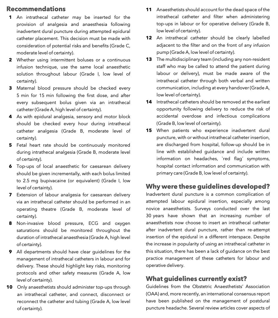 𝘈𝘯𝘢𝘦𝘴𝘵𝘩𝘦𝘴𝘪𝘢 (@anaes_journal) on Twitter photo What should you do after an inadvertent dural puncture?
Here are some Guidelines from the Obstetric Anaesthetists' Association!
<a href="/robin_russell1/">Robin Russell</a> @ArcBroom <a href="/DevroeSarah/">sarah devroe</a> <a href="/MarcVandeVelde6/">Marc Van de Velde</a> <a href="/noolslucas/">Nuala Lucas</a>
buff.ly/3ZY6chy What should you do after an inadvertent dural puncture?
Here are some Guidelines from the Obstetric Anaesthetists' Association!
<a href="/robin_russell1/">Robin Russell</a> @ArcBroom <a href="/DevroeSarah/">sarah devroe</a> <a href="/MarcVandeVelde6/">Marc Van de Velde</a> <a href="/noolslucas/">Nuala Lucas</a>
buff.ly/3ZY6chy