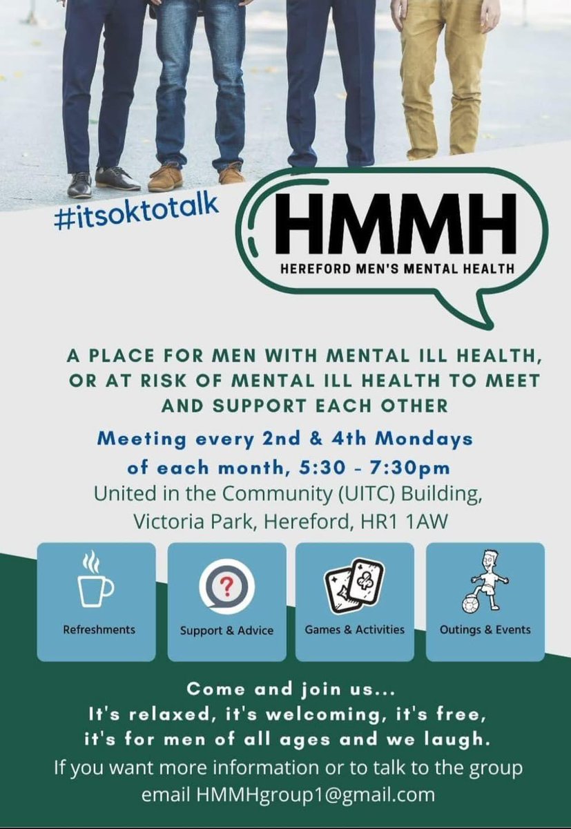 #MentalHealthAwarenessDay so if there are men that need help then perhaps <a href="/HMMHgroup/">Hereford Mens Mental Health</a> might be the support you need