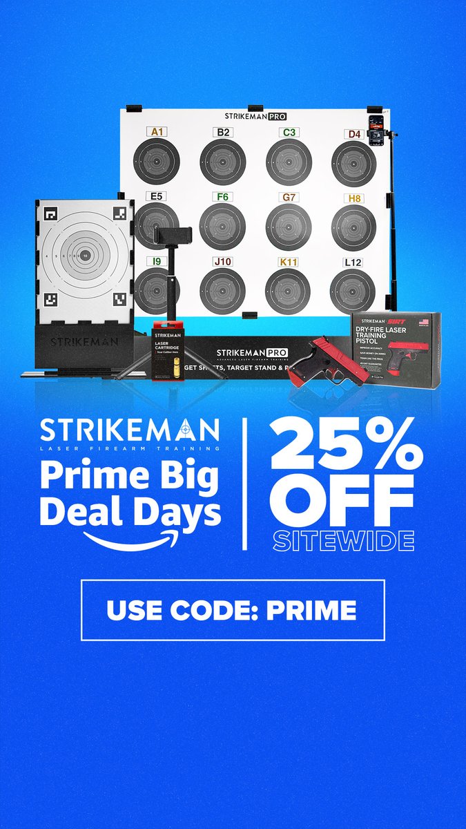 strikemanio's tweet photo. We extended our Prime Day sale ONE more day...use code PRIME today only for 25% off site wide! https://t.co/NiAnJ166a9 https://t.co/U9T6hY55fw