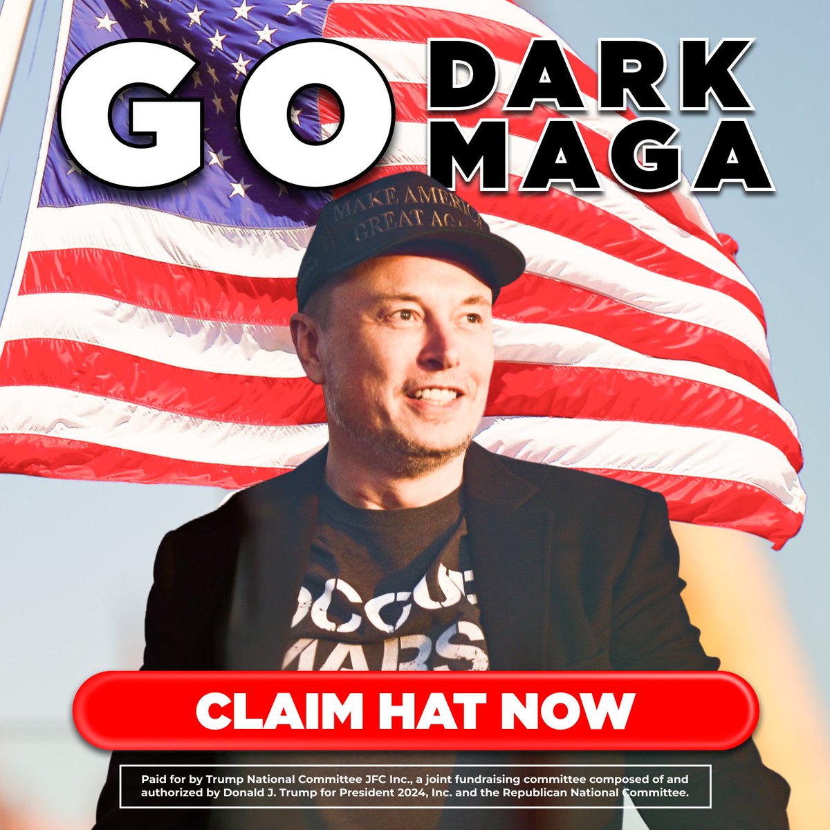 TeamTrump's tweet photo. ELON GOES DARK MAGA!

This is the MOST POPULAR hat in the Trump Store, but they won’t be around forever.

Claim your hat now before they’re gone!