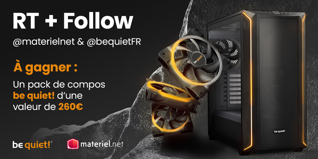 Materiel.net (@materielnet) on Twitter photo 🎁 𝐂𝐎𝐍𝐂𝐎𝐔𝐑𝐒 🎁
📢 On met en jeu 1 boîtier Shadow Base 800 DX et 3 ventilos Light Wings 120 mm PWM ARGB 💥
RT + Follow <a href="/materielnet/">Materiel.net</a> & <a href="/bequietFR/">be quiet! FR</a> pour tenter de les gagner !
🎰 TAS 21/10
👉 matnet.tech/4a6wD72 🎁 𝐂𝐎𝐍𝐂𝐎𝐔𝐑𝐒 🎁
📢 On met en jeu 1 boîtier Shadow Base 800 DX et 3 ventilos Light Wings 120 mm PWM ARGB 💥
RT + Follow <a href="/materielnet/">Materiel.net</a> & <a href="/bequietFR/">be quiet! FR</a> pour tenter de les gagner !
🎰 TAS 21/10
👉 matnet.tech/4a6wD72