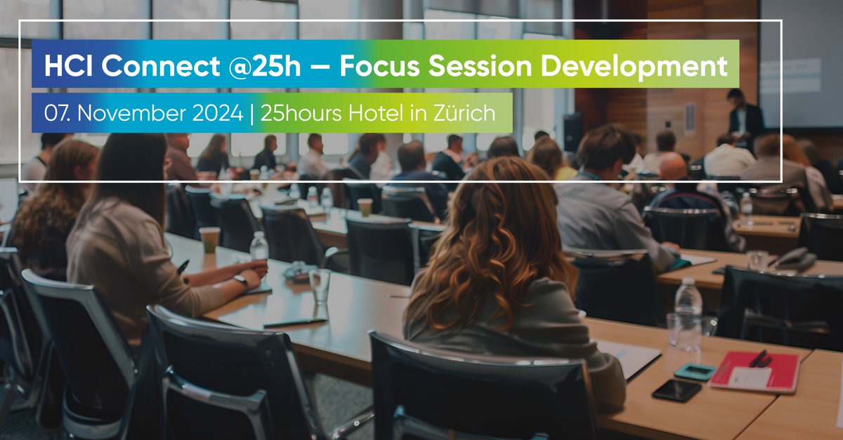 🚀Take Your Spot at HCI Connect — Focus Session Development! 🚀

📅 7 Nov 2024 | 🕒 1:30 PM | 📍 25hours Hotel, Zurich West

🔍What’s in it for you?
- Latest innovations
- Hands-on demos
- Networking
- Apéro Riche

🔗 Register now: hcisolutions.ch/de/events/aktu…