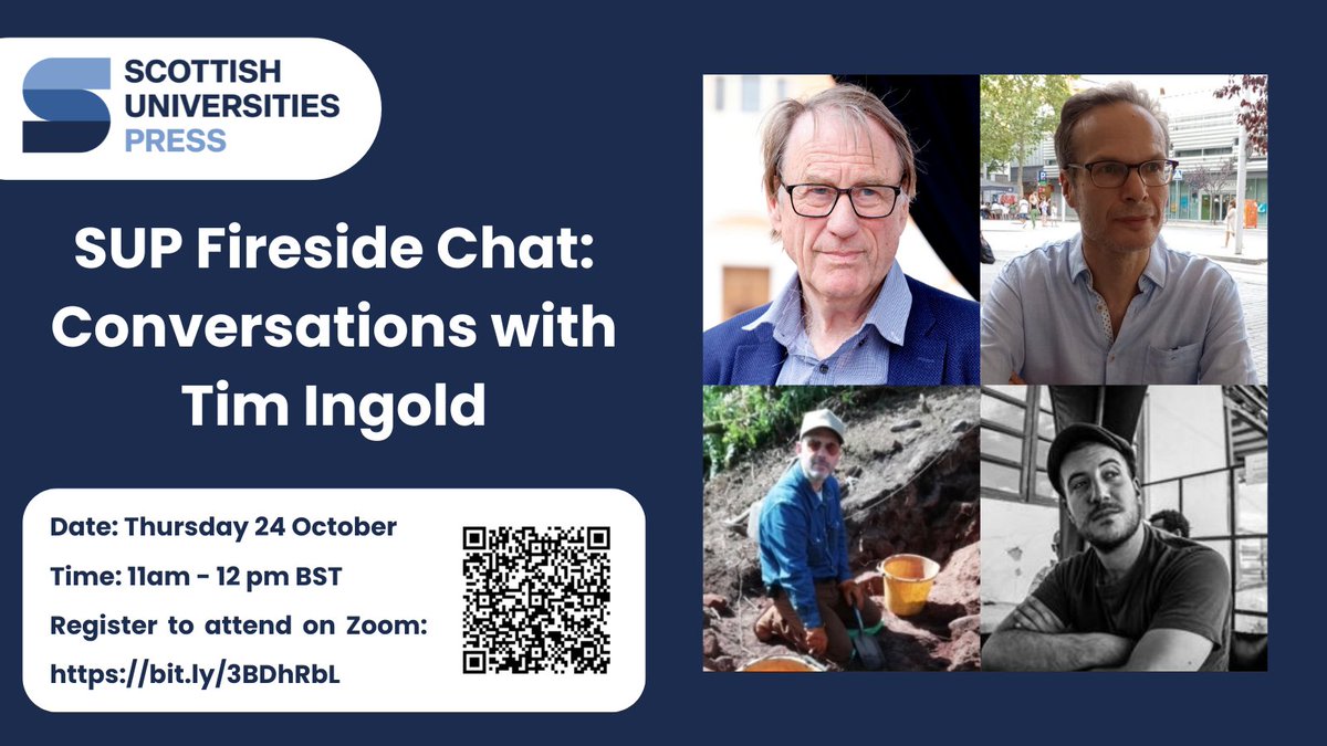 Scottish Universities Press (@scotunipress) on Twitter photo Join us in celebrating the launch of our first-ever #OpenAccess book – Conversations with Tim Ingold.
Explore the book in a fireside chat with Tim Ingold, Robert Gibb, <a href="/PhilipTonner/">Philip Tonner</a> and <a href="/DiegoMalara7/">Diego Maria Malara</a> #Anthropology
Register here👉 us06web.zoom.us/webinar/regist… Join us in celebrating the launch of our first-ever #OpenAccess book – Conversations with Tim Ingold.
Explore the book in a fireside chat with Tim Ingold, Robert Gibb, <a href="/PhilipTonner/">Philip Tonner</a> and <a href="/DiegoMalara7/">Diego Maria Malara</a> #Anthropology
Register here👉 us06web.zoom.us/webinar/regist…