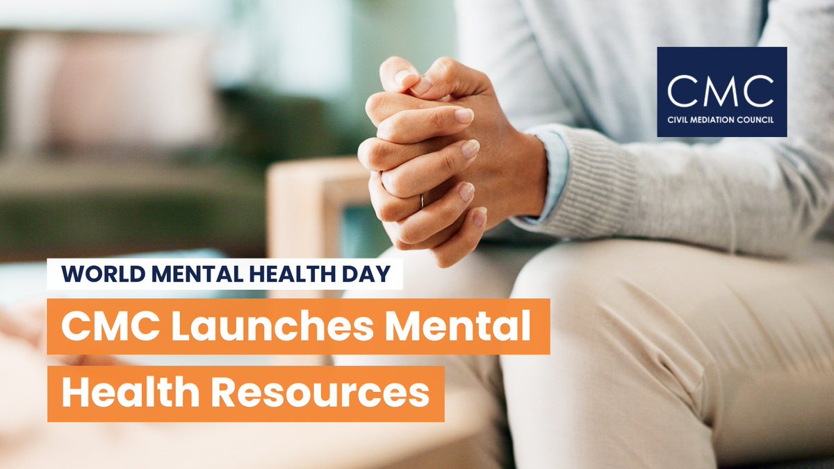 Conflict often takes a toll on mental health. For today's #WorldMentalHealthDay the CMC is launching #mentalhealth resources with <a href="/MHFAEngland/">MHFA England®</a> trainer <a href="/werestorecalm/">Marie Coombes</a> to support mediators and those in #conflict. Videos &amp; further information on the CMC site: civilmediation.org/conflict-and-h…