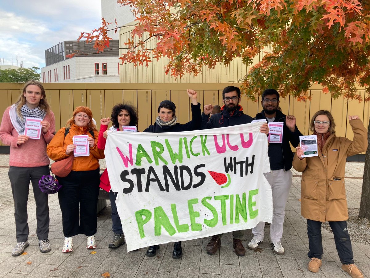 Nicola Pratt (@ncpratt) on Twitter photo <a href="/WarwickUCU/">Warwick UCU</a> early morning leafleting at the bus stops, mobilising for a lunchtime vigil for Palestine and Lebanon, happening at 12.30 today outside Rootes. #ceasefirenow <a href="/ucu/">UCU</a> <a href="/The_TUC/">Trades Union Congress</a> <a href="/coventrytuc/">Coventry TUC</a> <a href="/WarwickUCU/">Warwick UCU</a> early morning leafleting at the bus stops, mobilising for a lunchtime vigil for Palestine and Lebanon, happening at 12.30 today outside Rootes. #ceasefirenow <a href="/ucu/">UCU</a> <a href="/The_TUC/">Trades Union Congress</a> <a href="/coventrytuc/">Coventry TUC</a>