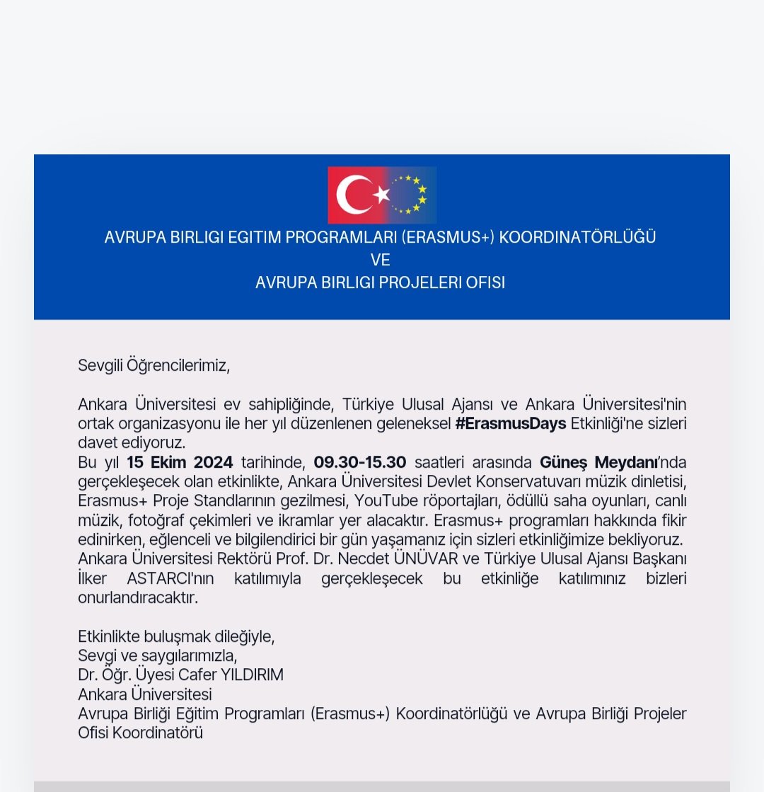 Ankara Üniversitesi Öğrenci Dekanlığı tweet media