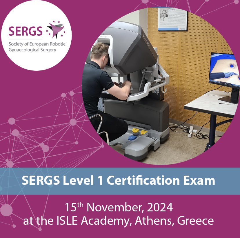 @sergs_roboticsurgery is organizing a day of Level 1 Certification Exams in Athens! For those gynecologists who are interested in pursuing a career in robotic surgery, this is a great opportunity!
Follow the link :👉sergs.glueup.com/event/sergs-le…