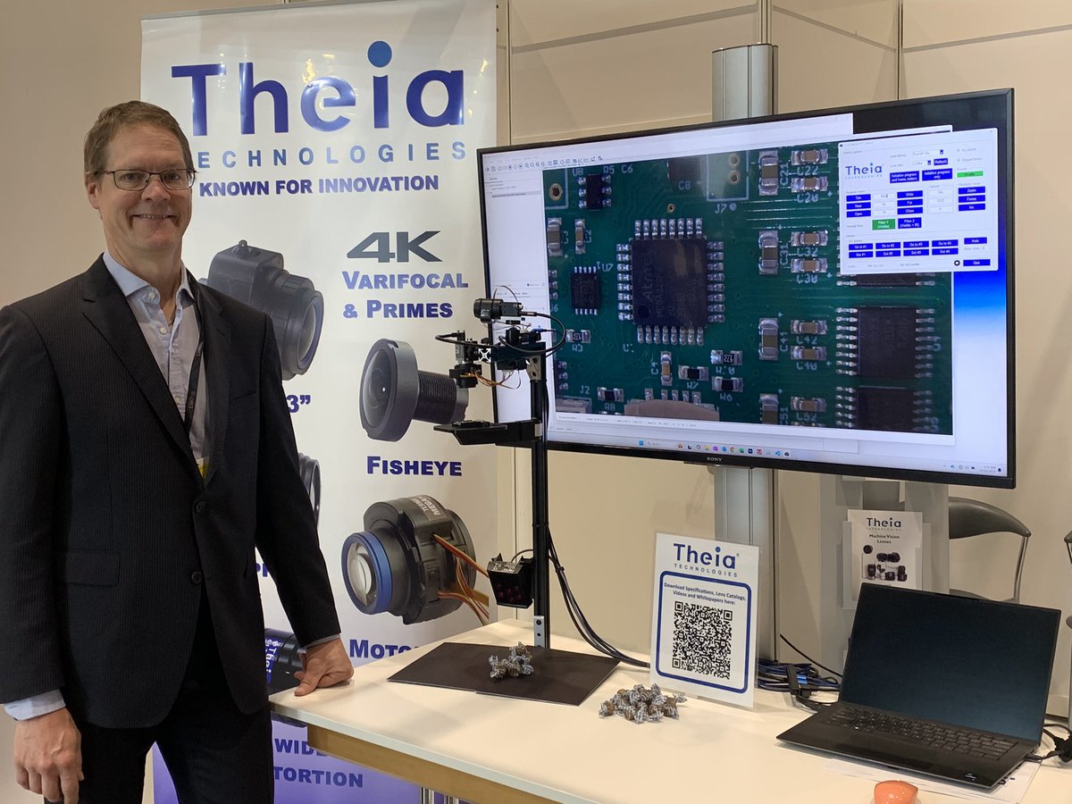 Theia is demo’ing our lens in the Vision show on the Electronics and Semi-con booth tour!Stand 10A47. Our motorized lenses come with integrated NIR filters in a variety of wavelengths.
#optics #nearIR #motorizedlens  #lenses #imaging  #multispectral
#VisionStuttgart #electronics