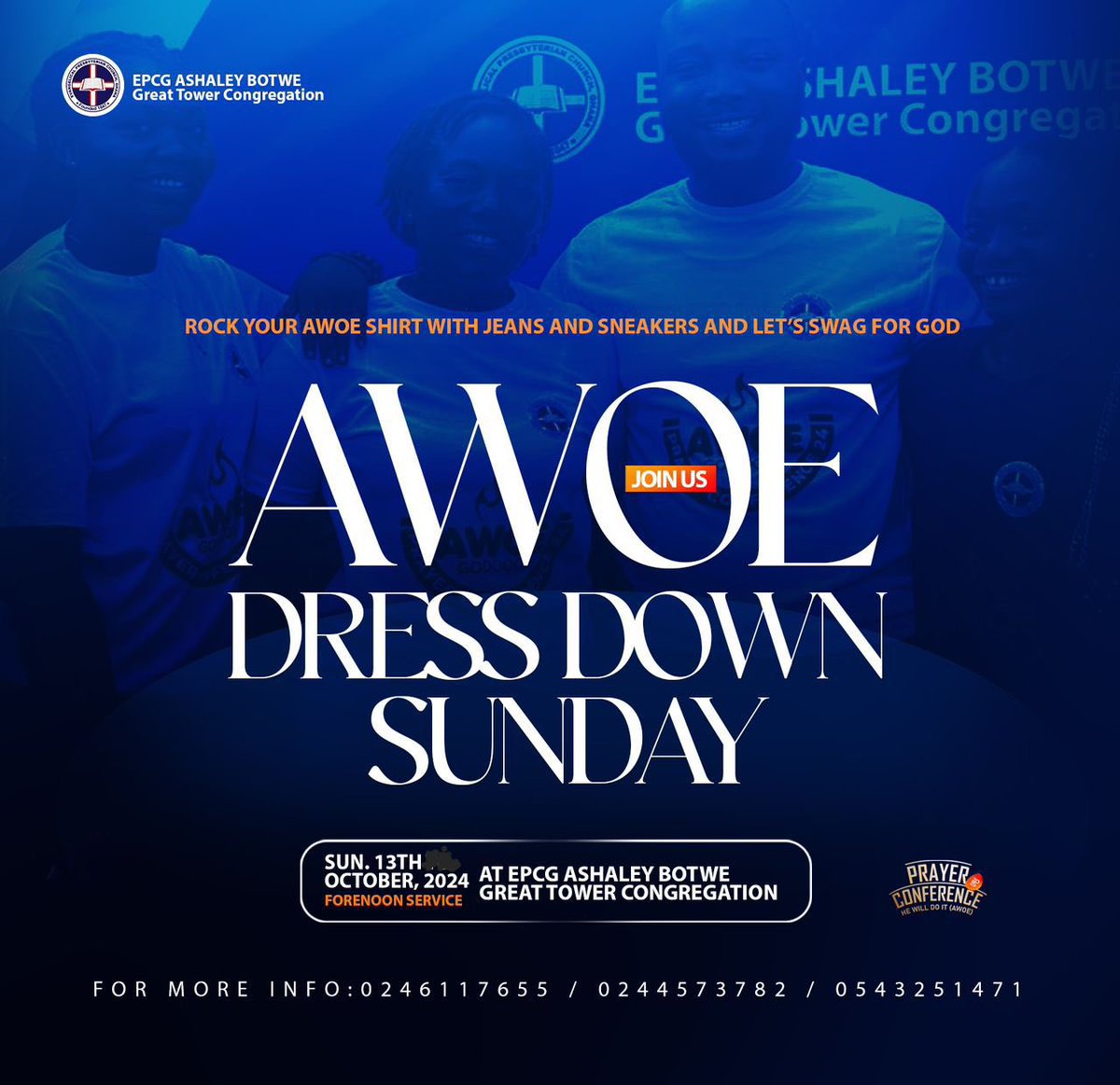 GTcongregation's tweet photo. Dressing up is not just an act but a declaration of one’s mood!

Let’s channel our inner fashion icon with a blend of vintage charm and contemporary flair.

Who says you can’t be your own muse?

#Prayer_Conference 2024
#Awoe_Godoo
#Dress_Down_Sunday https://t.co/N8CWmsMvdz