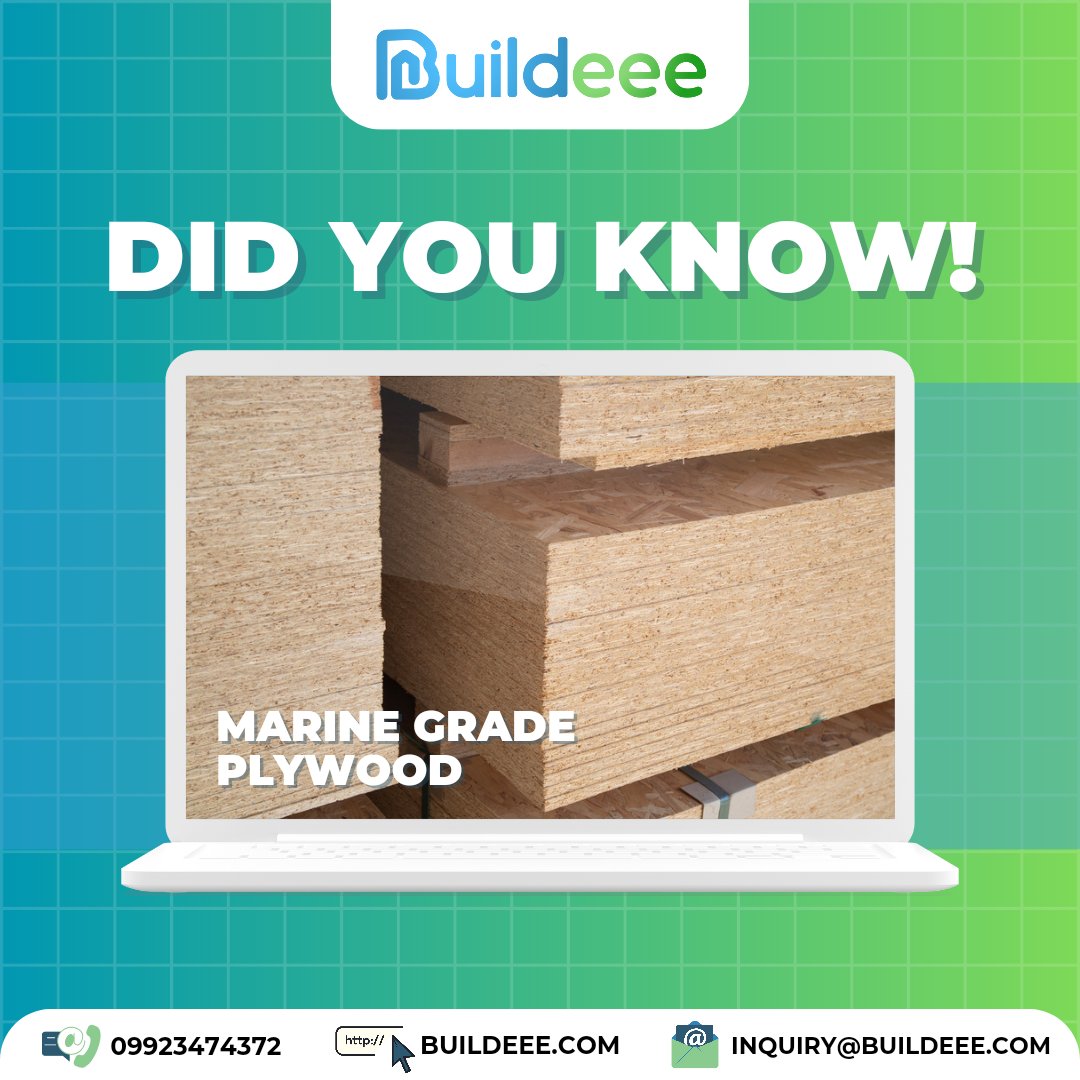 BuildeeePro's tweet photo. 🪵 Did you know? 🪵

There’s a special type of plywood called Marine Grade Plywood that’s designed to withstand moisture and harsh environments.

#PlywoodFacts #ConstructionMaterials #BuildingStrong #MarinePlywood #QualityMatters https://t.co/U1nQ8HbZcQ