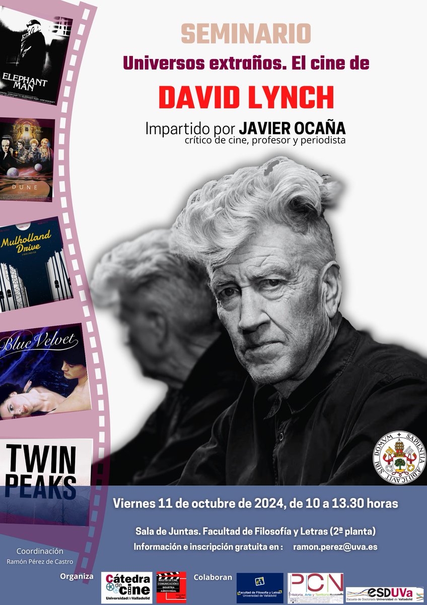 📽️Esta semana el crítico de cine <a href="/ocanajavier/">Javier Ocaña</a> visita la #UVA, para impartir el curso "Aprende a ver cine"
En esta entrevista habla sobre los 15 años de esta formación  y la situación actual del sector👉 t.ly/G2dvP
Pero también podemos escucharle mañana en un