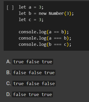 JavaScript quiz: Which statement is correct?