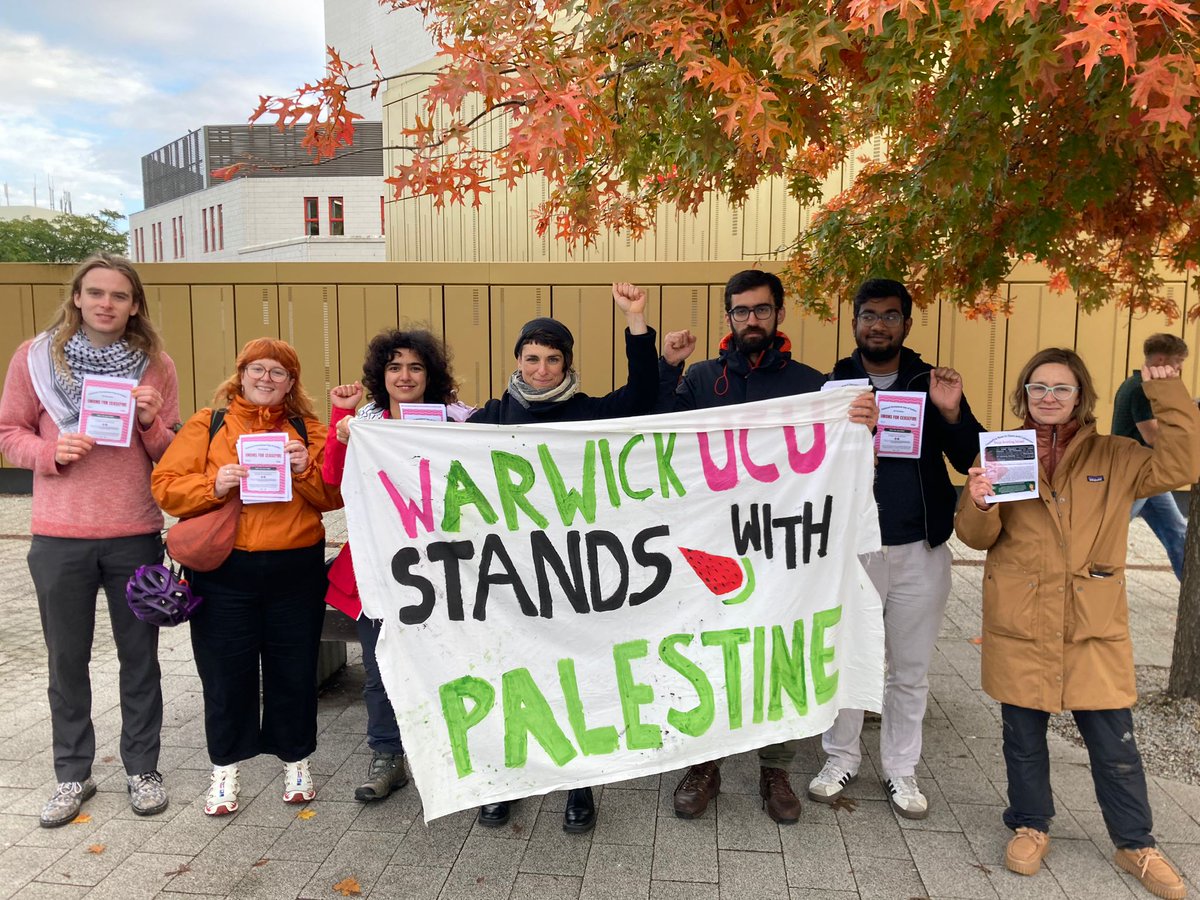 Warwick Student Staff Solidarity (@sssn_warwickuni) on Twitter photo We did some leafletting this morning, as part of the National Day of Action for Palestine and Lebanon, and we are meeting again at 12:30 outside of Rootes for a vigil. Please join if you are on campus.
<a href="/WarwickUCU/">Warwick UCU</a> <a href="/UnisonWarwick/">Warwick Uni UNISON</a> We did some leafletting this morning, as part of the National Day of Action for Palestine and Lebanon, and we are meeting again at 12:30 outside of Rootes for a vigil. Please join if you are on campus.
<a href="/WarwickUCU/">Warwick UCU</a> <a href="/UnisonWarwick/">Warwick Uni UNISON</a>