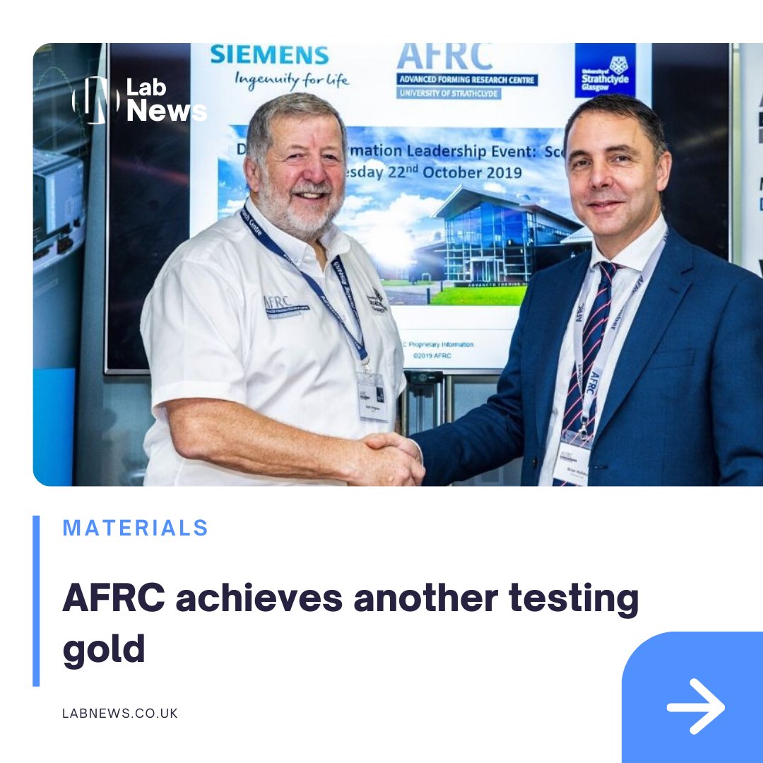 The University of Strathclyde’s Advanced Forming Research Centre (AFRC) has attained yet another mechanical testing technique gold standard with the award of ISO 17025 for its mechanical testing laboratory.

Know more: labnews.co.uk/article/209605…
